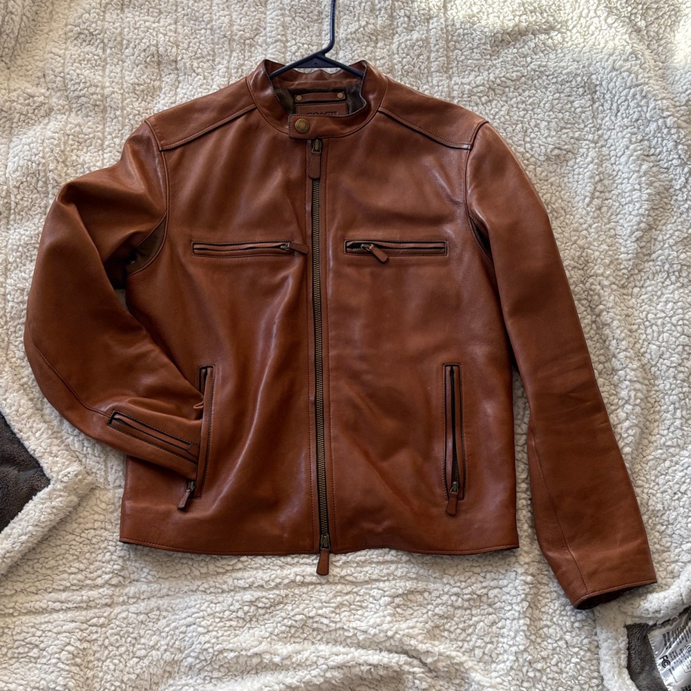 Coach Men's Tan Leather Jacket